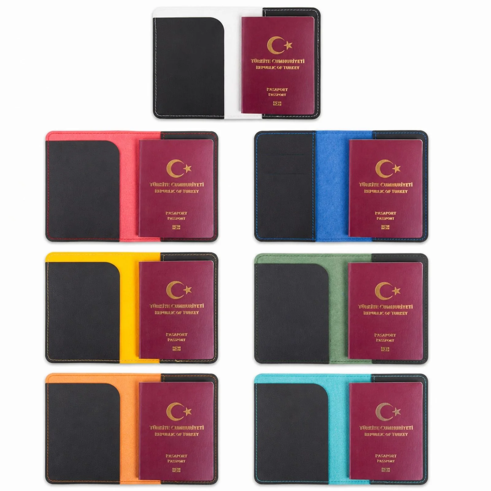Pasaportluk Turkuaz Deri