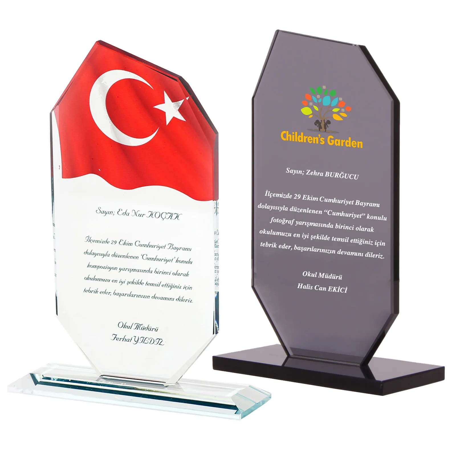 Oskay Şeffaf Kristal Plaket