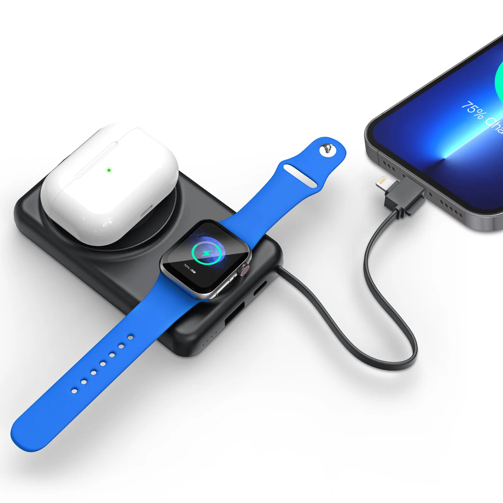 Kayabeyi 10.000 mAh Siyah Magsafe  Ve  Wıreless Powerbank görsel 4