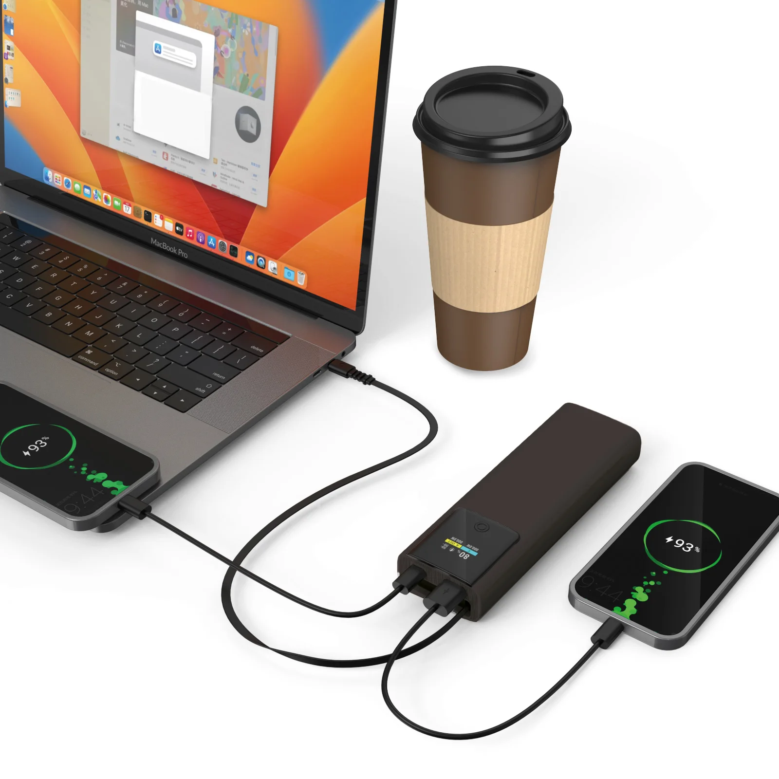 Akyaka 20.000 mAh Siyah Powerbank görsel 4