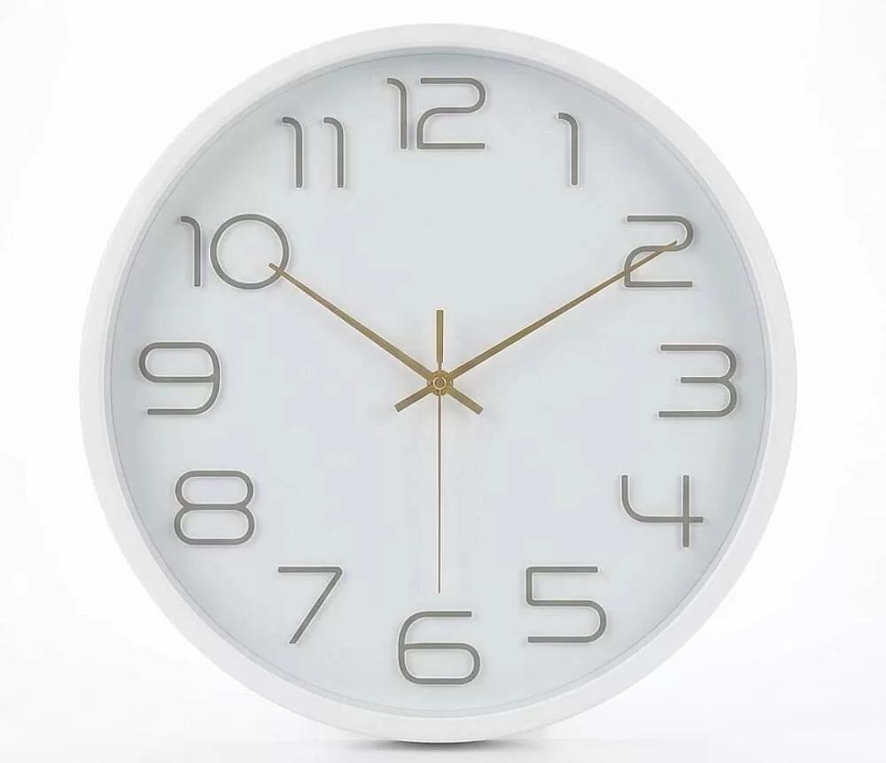 30 cm Duvar Saati Gold Detaylı Beyaz