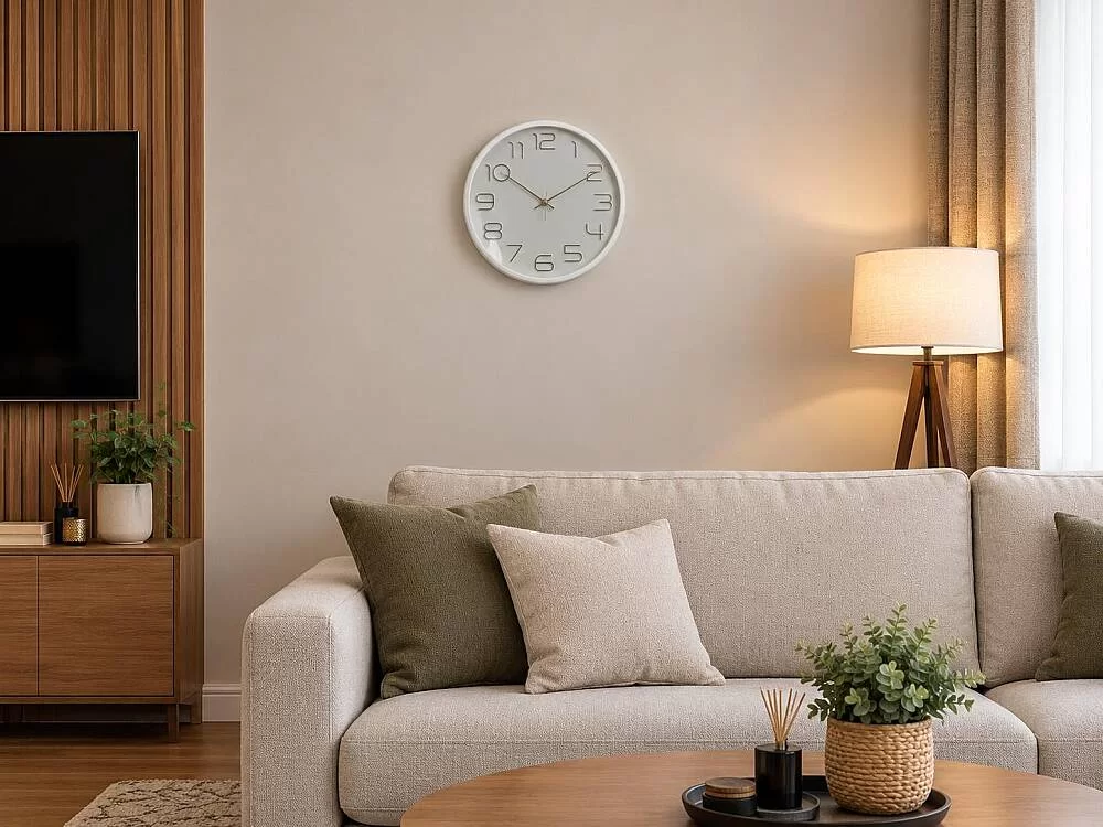 30 cm Duvar Saati Gold Detaylı Beyaz görsel 2