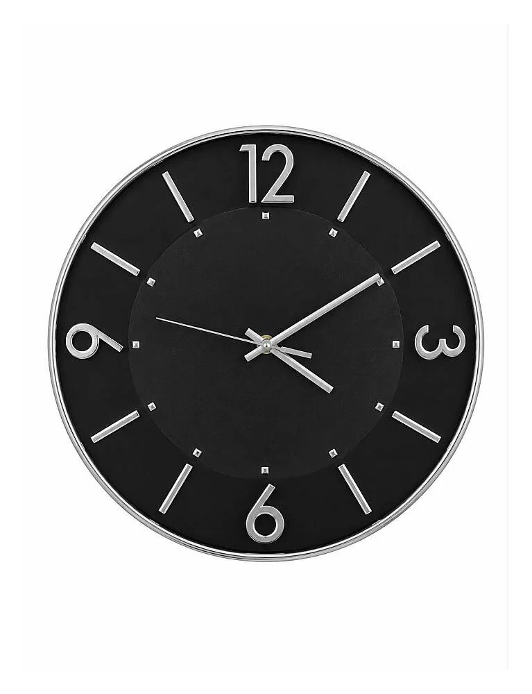 30 cm Duvar Saati Minimalist Çizgisel Rakamlı Siyah