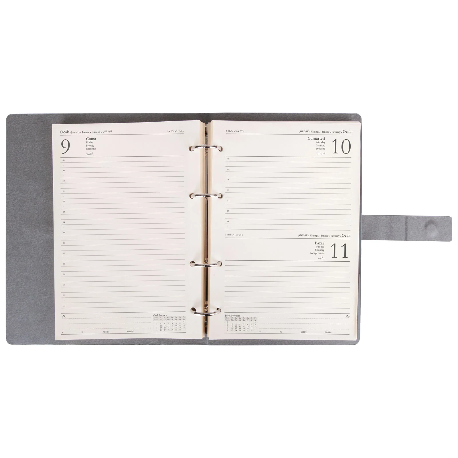 Birlik Kahverengi Organizer Ajanda (17,5x22,5cm) görsel 2