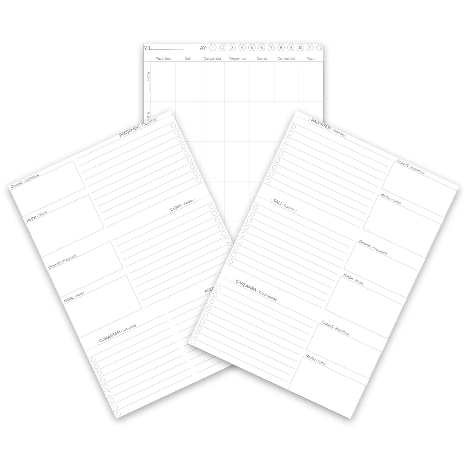 Kolej Kırmızı Spiralli Haftalık Planlayıcı (20x28 cm) görsel 2