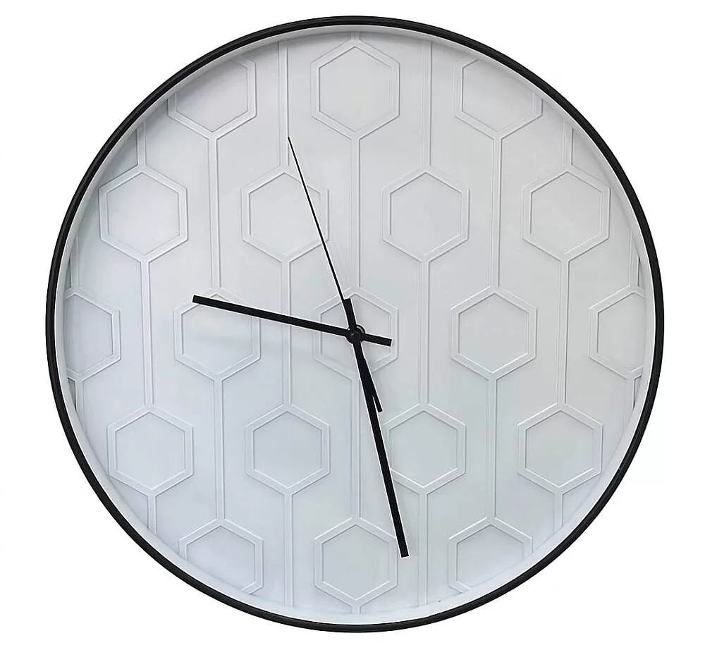 40 cm Duvar Saati Geometrik Desenli Minimalist Beyaz görsel 1