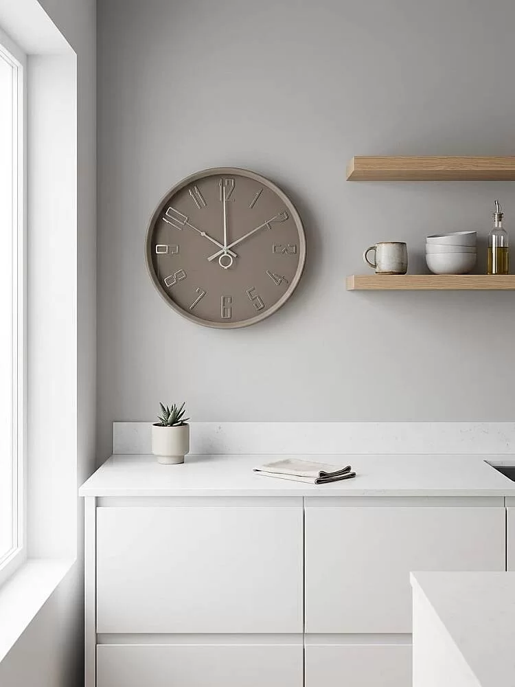 40 cm Duvar Saati Kahverengi Minimalist görsel 2