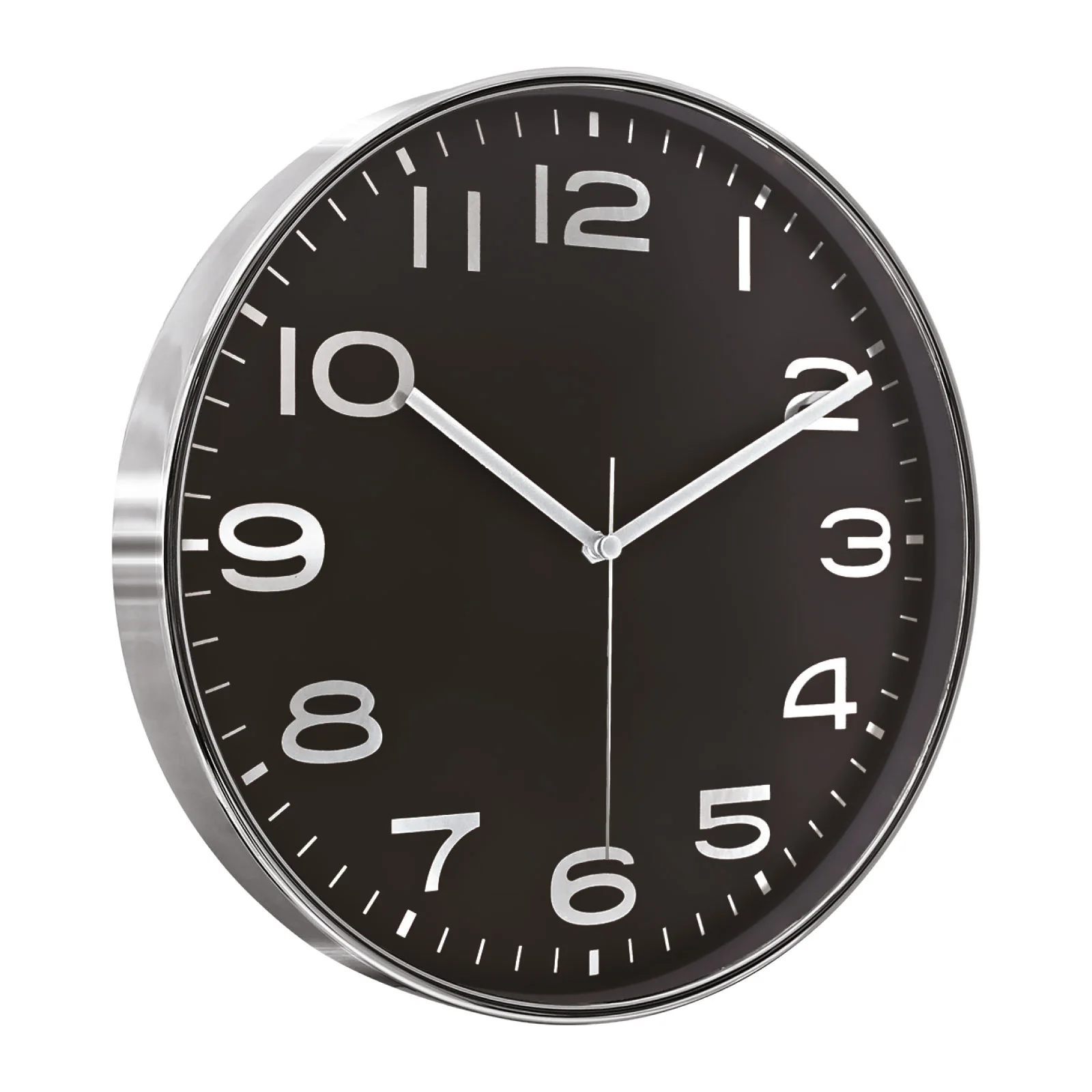 Hades406 Siyah-Gümüş Metalize Çerçeve Duvar Saati(380 Mm)