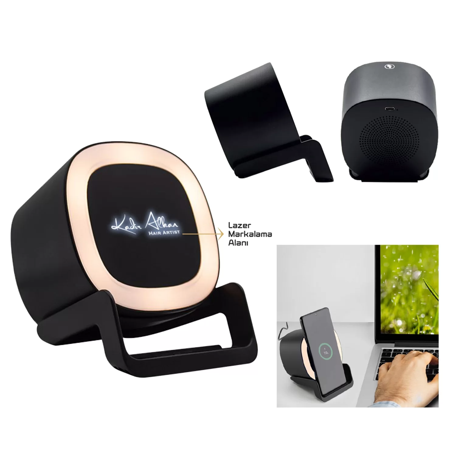 Işıklı Wireless Bluetooth Speaker Şarj Standı